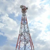 Torre de Comunicación de Relé de Microondas de 50m con Estructura Tubular Híbrida de Acero de 4 Patas y Pintura de Aviación para Infraestructura de Retransmisión