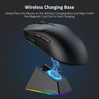 Ratón Inalámbrico para Juegos AJAZZ AJ139 V2 MC con Base de Carga Magnética RGB, Diseño Ligero, 12K DPI, Batería de 500 mAh, Sensor PAW3311