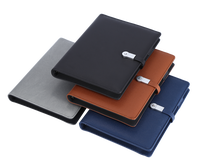 Lork personnalisé affaires A5 Agenda coffret cadeau Power Bank pour ordinateur portable avec stylo multi-ports taille A5 couverture en tissu style spirale