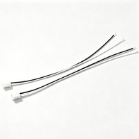 Kabel Harness Konektor Putih 2Pin Single-End Kustom, Kabel Utama 2 Inti Hitam & Putih untuk PCB, Papan Kontrol Peralatan Rumah Tangga