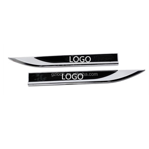 Logotipo personalizado Chrome Metal Leaf Shape <span class=keywords><strong>CAR</strong></span> Fender <span class=keywords><strong>Emblem</strong></span> Sticker Accesorios exteriores - Product Image 1