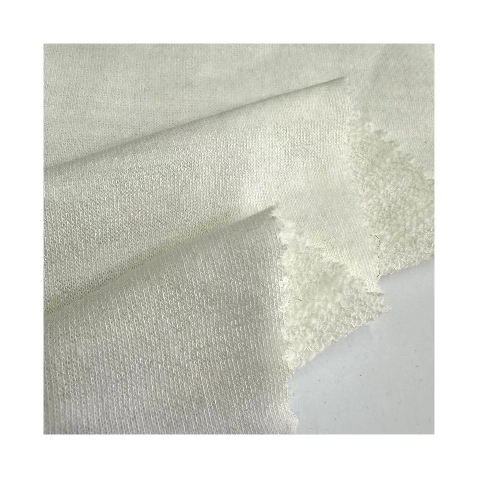 Tecido de alta qualidade 90% algodão 10% poliéster tecido terry tecido de algodão francês CVC para moletom de inverno