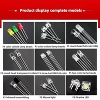 Diodes LED multicolores 50pcs 5mm lentille transparente Composants électroniques 2 broches clignotant lent/rapide émettant de la lumière