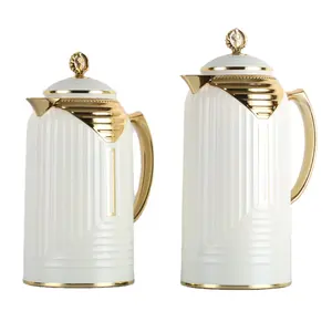 0.7L+1 L Durable Luxury Arabic Style Coffee Pot Set Vacuum Dallah Flask Thermos With Handle