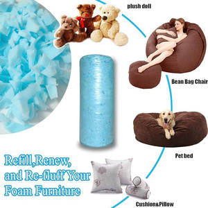 Solid Pattern Soft Memory Foam Schlafs ofa Kompression verpackung mit Plant Design Shred ded Foam Filler - Product Image 2