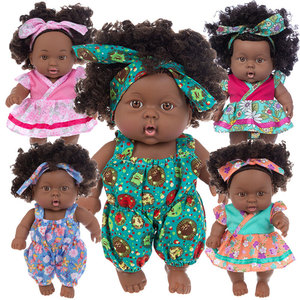Wholesale 8-inch African Black Doll Tie Dyeing Cute Doll Soothing Doll <b>Vinyl</b> Rebirth Doll Children's Toy - Product Image 1