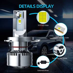 Aurora-bombillas de faros LED de alta potencia para coche, kit de conversión de faros de coche, 90W, <span class=keywords><strong>F5</strong></span>, H4 - Product Image 4