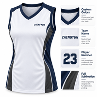 Maillot de volley-ball personnalisé sans manches pour femmes, maillot d'équipe sublimé, uniforme de club et d'école, OEM
