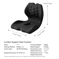 Coussins de siège de voiture, coussin de siège intégré, coussin de dossier, oreiller de soutien lombaire en mousse à mémoire de forme pour le bureau, la maison et la voiture