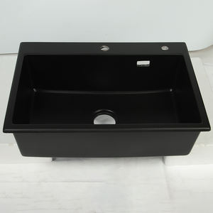 Grosir wastafel kaca serat wastafel klasik mangkuk tunggal di bawah gunung granit wastafel dapur wastafel - Product Image 6