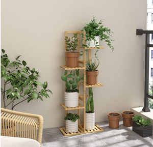 Soporte de Madera para Macetas de Alta Calidad y Ecológico, de 5 Niveles y 6 Macetas, Moderno y Clásico, para Interiores y Exteriores, Estantes de Exhibición para Plantas, Marca <span class=keywords><strong>XNS</strong></span> - Product Image 4