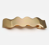 Clip à cheveux en métal ondulé brillant haut de gamme, accessoire de cheveux automatique à ressort polyvalent et tendance