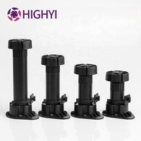 HIGHYI 50-250mm Hauteur Réglable Meubles Jambes En Plastique Lit Jambe Niveleurs Armoires De Cuisine Plinthe Pieds Accessoires Matériel