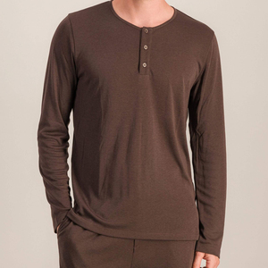 Set di pigiami in bambù da <span class=keywords><strong>uomo</strong></span> con camicia a manica lunga e pantaloni in Jersey da <span class=keywords><strong>uomo</strong></span> <span class=keywords><strong>pigiama</strong></span> in due pezzi abbigliamento da notte per <span class=keywords><strong>uomo</strong></span> - Product Image 5