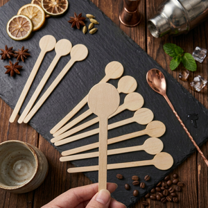 Agitadores de Café Desechables Ecológicos y Biodegradables de Madera de Abedul, Palitos para Agitar de Diseño Moderno para Café, Té y Bebidas - Product Image 1