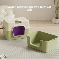 Bac à litière pour chat entièrement fermé, anti-odeur, anti-éclaboussures, grande taille, design carré pour chats adultes, accessoires pour animaux de compagnie