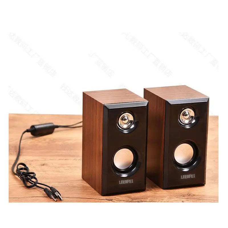 OEM Großhandel Home Audio System Desktop-Lautsprecher PC-Computer Mini Digital USB Holz Premium-Lautsprecher