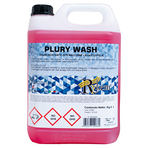 น้ำยาขจัดคราบตะกรันกรด RYKEM PLURY WASH สำหรับมืออาชีพ 6 กก. สำหรับเครื่องล้างจาน เครื่องทำพาสต้า หม้ออุ่นอาหาร HoReCa HACCP - Product Image 1