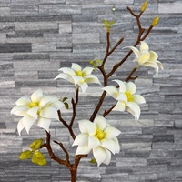 Bunga Magnolia Buatan Tangan Berkualitas Tinggi, Lembut, Realistis, Grosir, Tangkai Tunggal, untuk Tahun Baru Imlek dan Natal