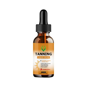 Gouttes de bronzage liquides OEM ODM avec astaxanthine, L-tyrosine, vitamine A, hydratent et améliorent l'élasticité de la peau, complément alimentaire à base de plantes. - Product Image 1