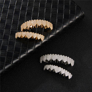 2023ใหม่ฮิปฮอป CZ paved zircon Denti grillz 8ฟันทองดีไซน์หรูหราออกแบบมาเป็นพิเศษสำหรับเป็นของขวัญ - Product Image 3