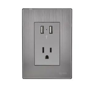 110V stainless steel wall light switches and sockets tomacorriente toma corriente americano interruptor pared