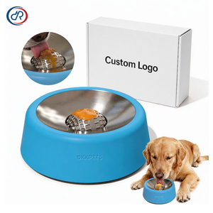 Neues Design Edelstahl Slow-Feeder Hundenäpfe für Flüssige Leckereien Rutschfester Hunde-Lecknapf mit Leckball Lick & Roll Schüssel - Product Image 1