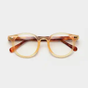 Male female eyeglasses ins style art plain glasses colour frame acetate temples optical eyeglass frame