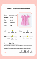 Robes d'été pour filles avec col Peter Pan, coupe trapèze, manches courtes, en pur coton
