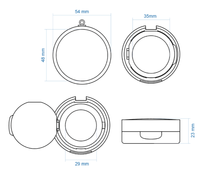Fard à joues compact portable 4,5 g dans une jolie petite boîte en plastique ABS, avec un porte-clés pratique, emballage nomade, design élégant