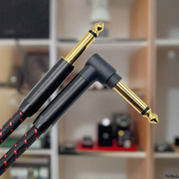 Kabel Gitar, Kabel Instrumen, Kabel Bass, Kabel Gitar 6.35mm Kabel Audio Lurus Melengkung untuk Berbagai Alat Musik