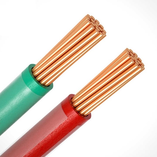 Cable 1/0 2/0 3/0 2 8 Awg Thhn 600v Negro 100% Cobre Green Thhn/thwn-2 Stranded Copper Building Electric Wire 600V