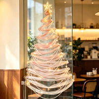Kit de sapin de Noël DIY lumineux et économique en tissu froissé, style chinois, pour vitrines de salon et présentations transfrontalières
