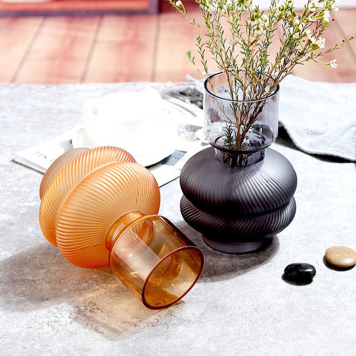 Nordic Abstract Glass Vase Transparent Flower Arrangement Creative Hydroponic Large Luxury Glass Vase