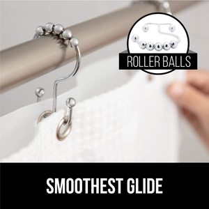 Embrasses à rideaux chromés, 2 pièces, accessoires pour <span class=keywords><strong>rideau</strong></span> <span class=keywords><strong>de</strong></span> <span class=keywords><strong>douche</strong></span>, Double crochet - Product Image 3