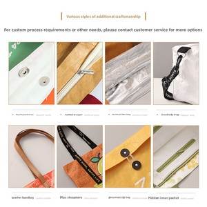 Bolsas de Papel Dupont Impresas Personalizadas con Logotipo, Estilo Vintage, Creativas y Culturales, Resistentes al Desgarro, Lavables, de Kraft - Product Image 4