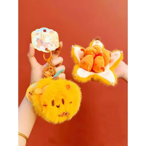 ตุ๊กตาขนแกะห้อยประดับตกแต่งน่ารัก ซีรีส์ผลไม้มงคล พวงกุญแจห้อยกระเป๋า ของขวัญวันหยุด รับขายส่ง - Product Image 2