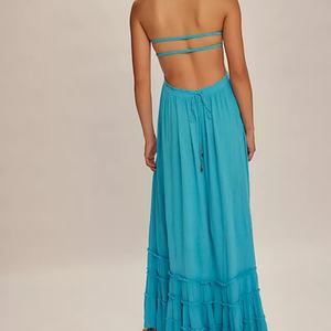 เดรสแฟชั่นใหม่แบบสั่งตัด คอ halter สายรัดเอว ทรงสลิป ไม่มีแขน สายเดี่ยว เซ็กซี่ ยาว สไตล์ลำลอง สำหรับฤดูร้อน สำหรับผู้หญิง - Product Image 3