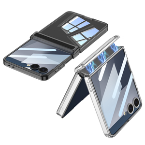 Étui de téléphone portable pliable antichoc en TPU+PC pour Z Flip 7 avec charnière magnétique et design transparent - Product Image 4