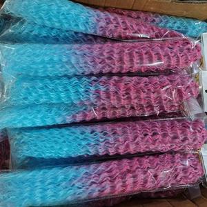 20 pouces <span class=keywords><strong>Afro</strong></span> Kinky Curly Crochet Cheveux Brésiliens Tresse de cheveux en vrac pour extension de cheveux synthétiques - Product Image 1