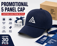 Casquette de baseball promotionnelle à 5 panneaux, logo personnalisé, en coton, ajustable, cadeau pour événement, publicité, commande d'équipe, fournisseur de casquettes