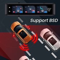 Caméra embarquée 4G 4K à double objectif 2 canaux avec écran IPS, WiFi, GPS, ADAS+BSD, streaming en direct FHD, rétroviseur et enregistreur vidéo