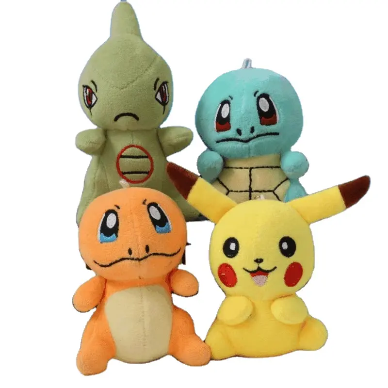 XT-21 Small Pokemoned Plush Keychain Toy Pokemoned Snorlax Charmander Squirtle Bulbasaur Stuffed Plushie Toy for Claw Machine