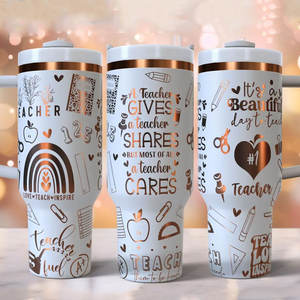 Vaso Térmico Personalizado con Logotipo Grabado con Láser para Maestros, Botella de Agua Aislada de Gran Capacidad de 40 oz, Regalos de Agradecimiento para el Día del Maestro - Product Image 1