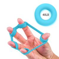 Entrenador de fuerza para dedos de silicona con banda de resistencia de látex tipo lazo, agarre para mano, estirador de muñeca y expansor de dedos para ejercicio
