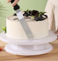 Plateau tournant pour gâteau, rotation à 360 degrés, support à gâteau rond en plastique PP amovible, facile à démonter et à décorer, outils de pâtisserie