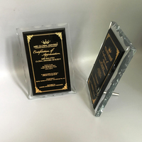 Nouveauté : Cadre photo en verre gravé avec certificat d'autorisation YearCrystal, plaque de récompense en cristal, support en métal pour trophées