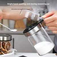 Ensemble de pots à épices en verre anti-humidité avec boîte à épices et cuillère pour la cuisine, livraison directe du fabricant