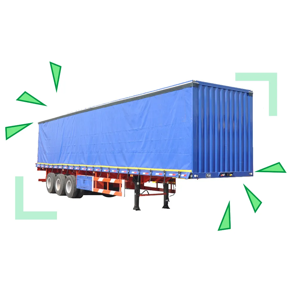 उच्च गुणवत्ता वाले कस्टम के साथ सड़क परिवहन परदा साइड कार्गो वैन बॉक्स ट्रक सेमी-ट्रेलर