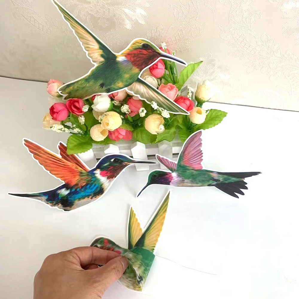 Двухсторонняя виниловая наклейка на окно с принтом на заказ, статическое Приклеивание колибри